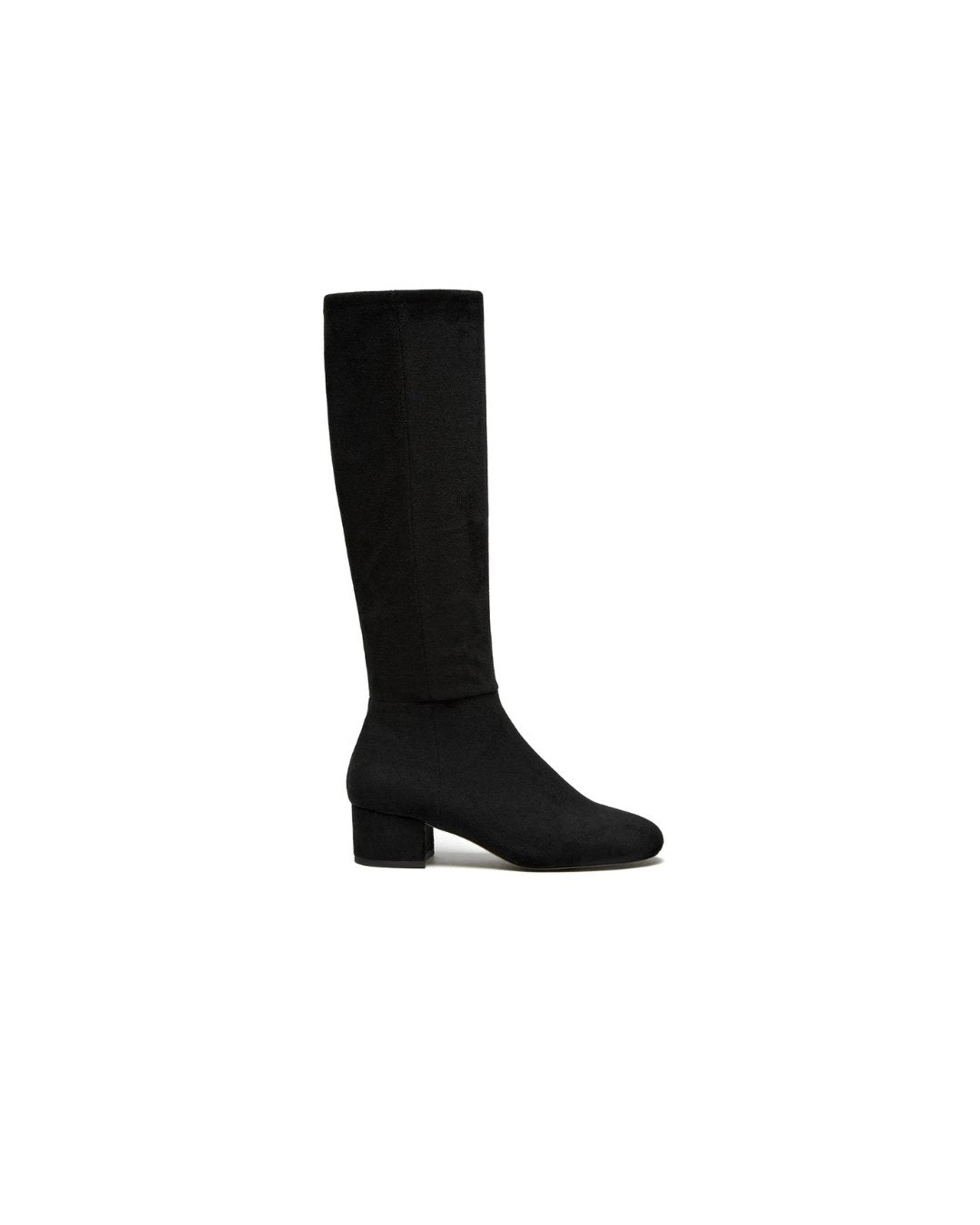 Gold Stretch Boot Black Suede Knee High Boots Silent D 