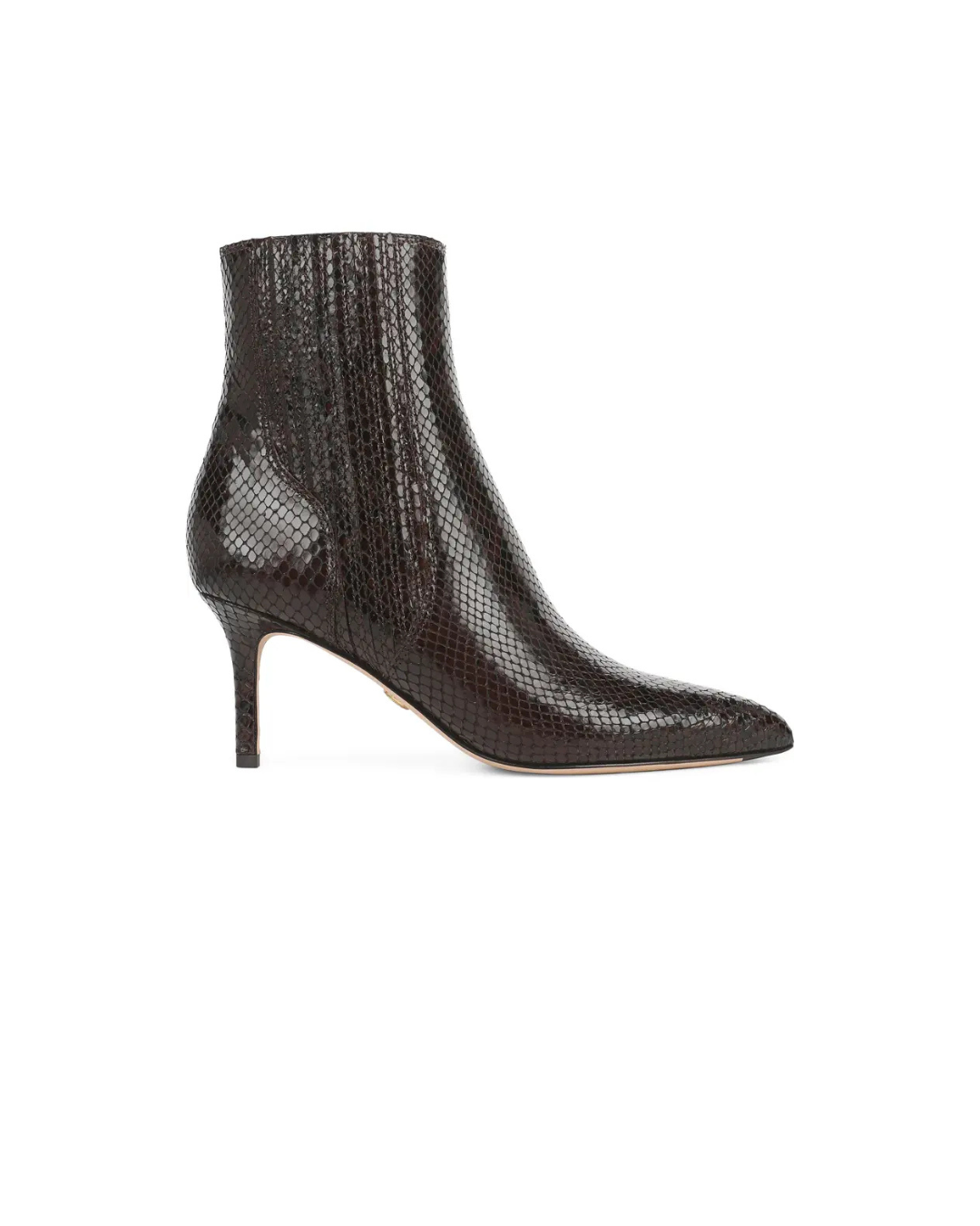 Lisa 70mm Pointed Toe Bootie Leather Python Espresso