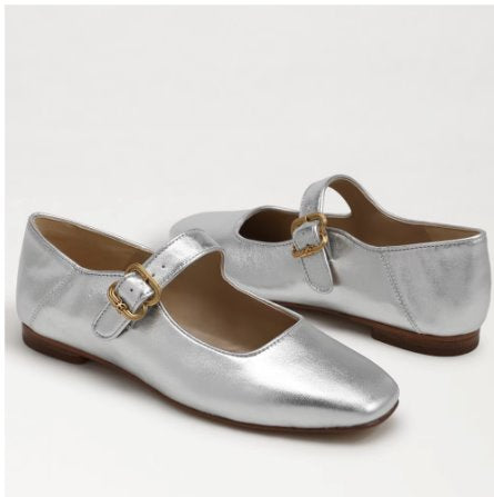 Michaela Mary Jane Soft Silver Shoes - Everyday Shoes Sam Edelman 