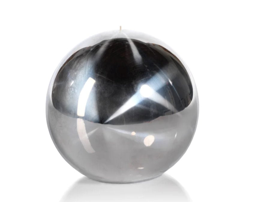 Titanium Ball Candle 6" Silver Accessories - Candles & Diffusers - Candles Zodax 