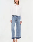 Renata Cropped Button Down Shirt White