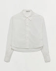 Renata Cropped Button Down Shirt White