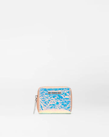 Leather Small Zip Round Wallet Pink Opal