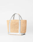 Raffia Tote Small Matte Silver