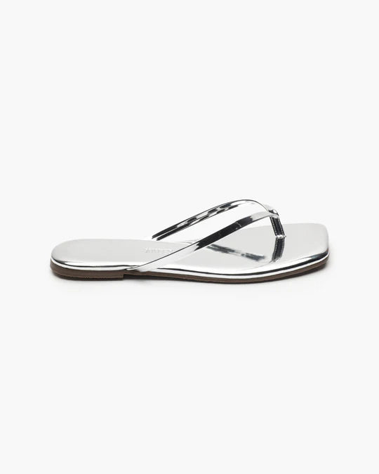 Square Toe Lily Mirror Chrome Sandals - Flip Flops Tkees 