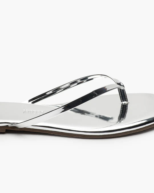 Square Toe Lily Mirror Chrome Sandals - Flip Flops Tkees 