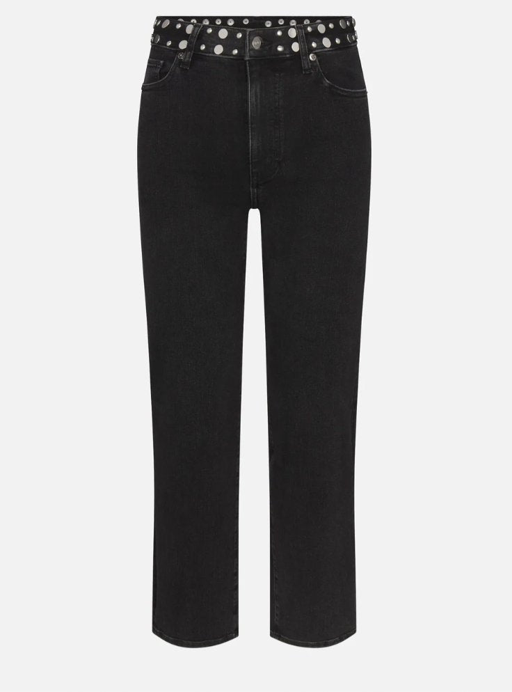 Le Sleek Straight Studded Meteor Denim - Straight Frame 