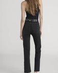 Le Sleek Straight Studded Meteor Denim - Straight Frame 
