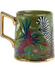 Jungle Ceramic Tazza Green Home Decor - Tabletop Ortigia 