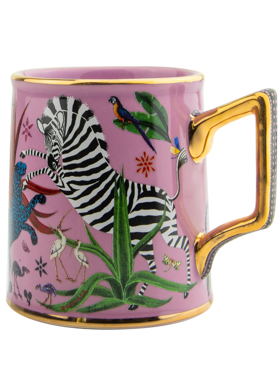 Jungle Ceramic Tazza Pink Home Decor - Tabletop Ortigia 