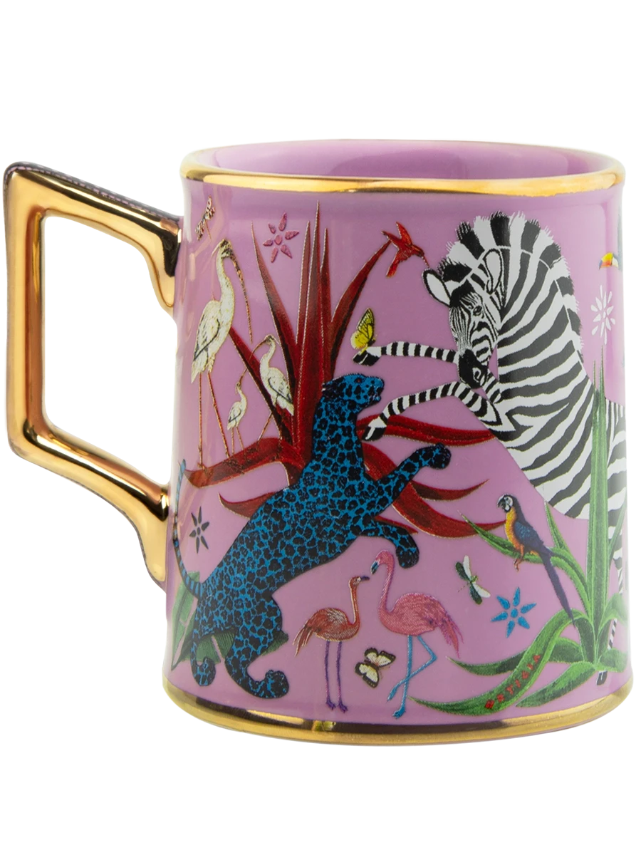 Jungle Ceramic Tazza Pink Home Decor - Tabletop Ortigia 