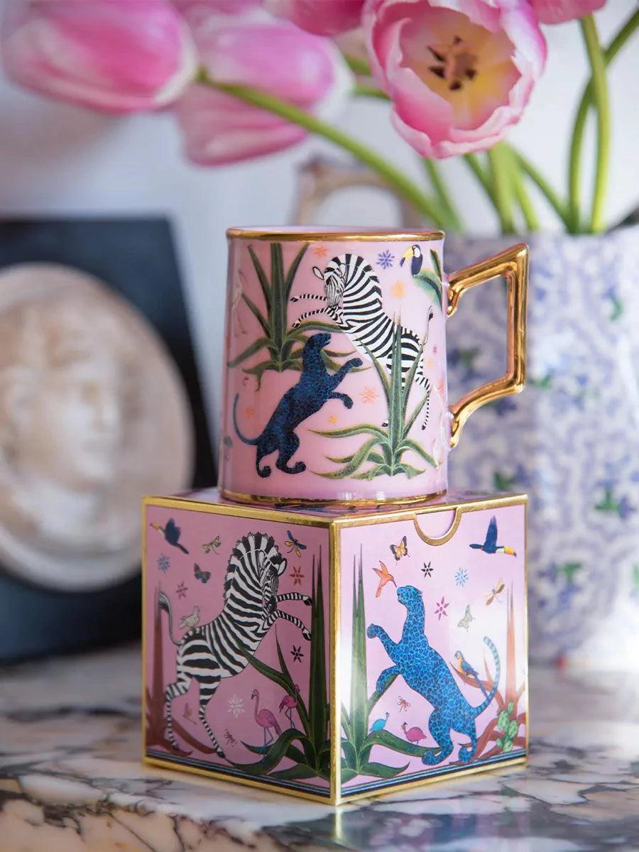 Jungle Ceramic Tazza Pink Home Decor - Tabletop Ortigia 