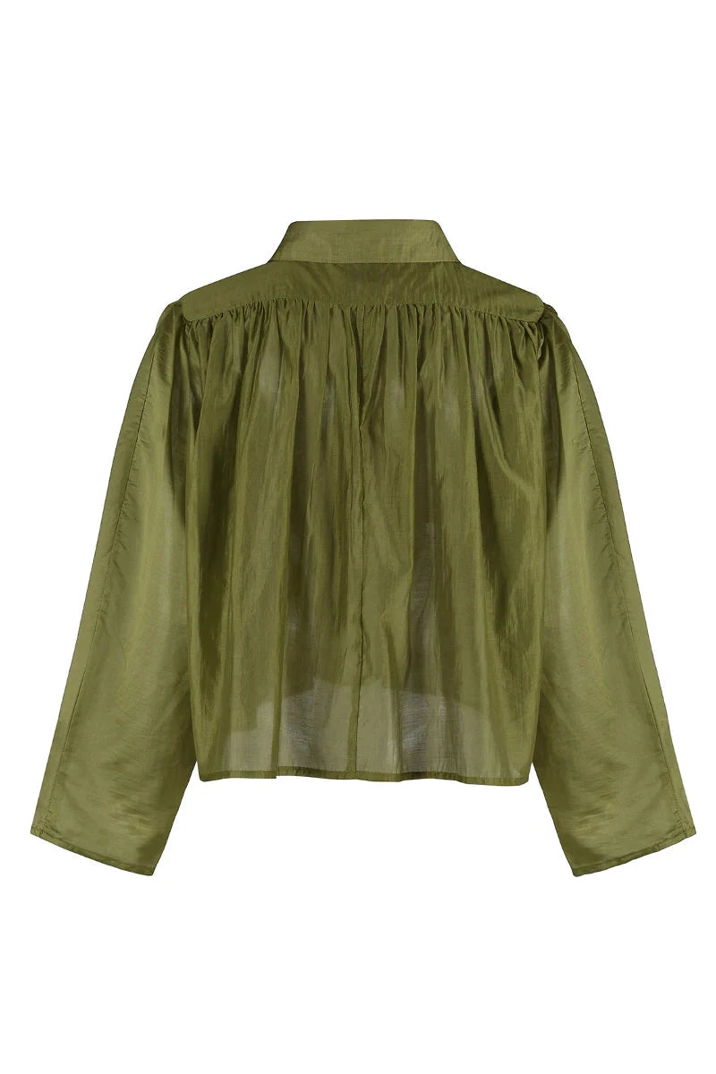 The Long Sleeve Hayden Shirt Olive Tops - Blouses The Shirt 