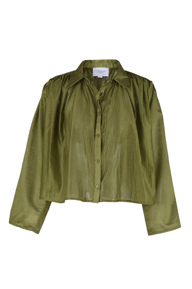 The Long Sleeve Hayden Shirt Olive Tops - Blouses The Shirt 