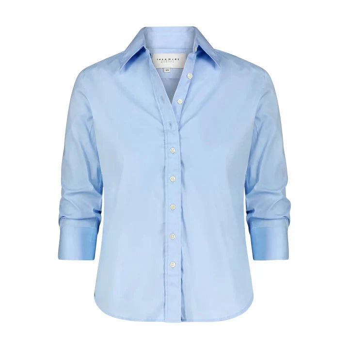 The 3/4 Sleeve Essentials Icon Shirt Blue Dawn Tops - Button Down The Shirt 