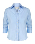 The 3/4 Sleeve Essentials Icon Shirt Blue Dawn Tops - Button Down The Shirt 