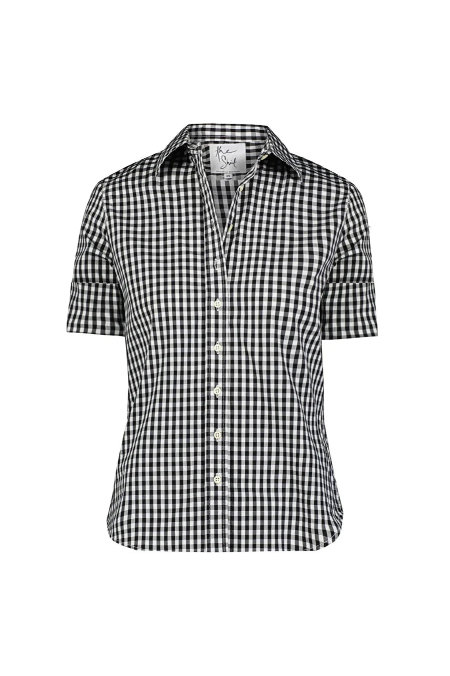 The Short Sleeve Shirt Black/White Check Tops - Button Down The Shirt 