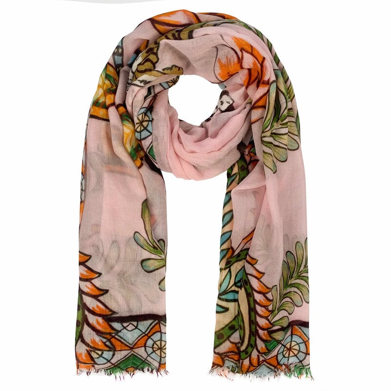 Tiger & Jungle Cashmere Scarf Rose Scarves Simone Bruns 