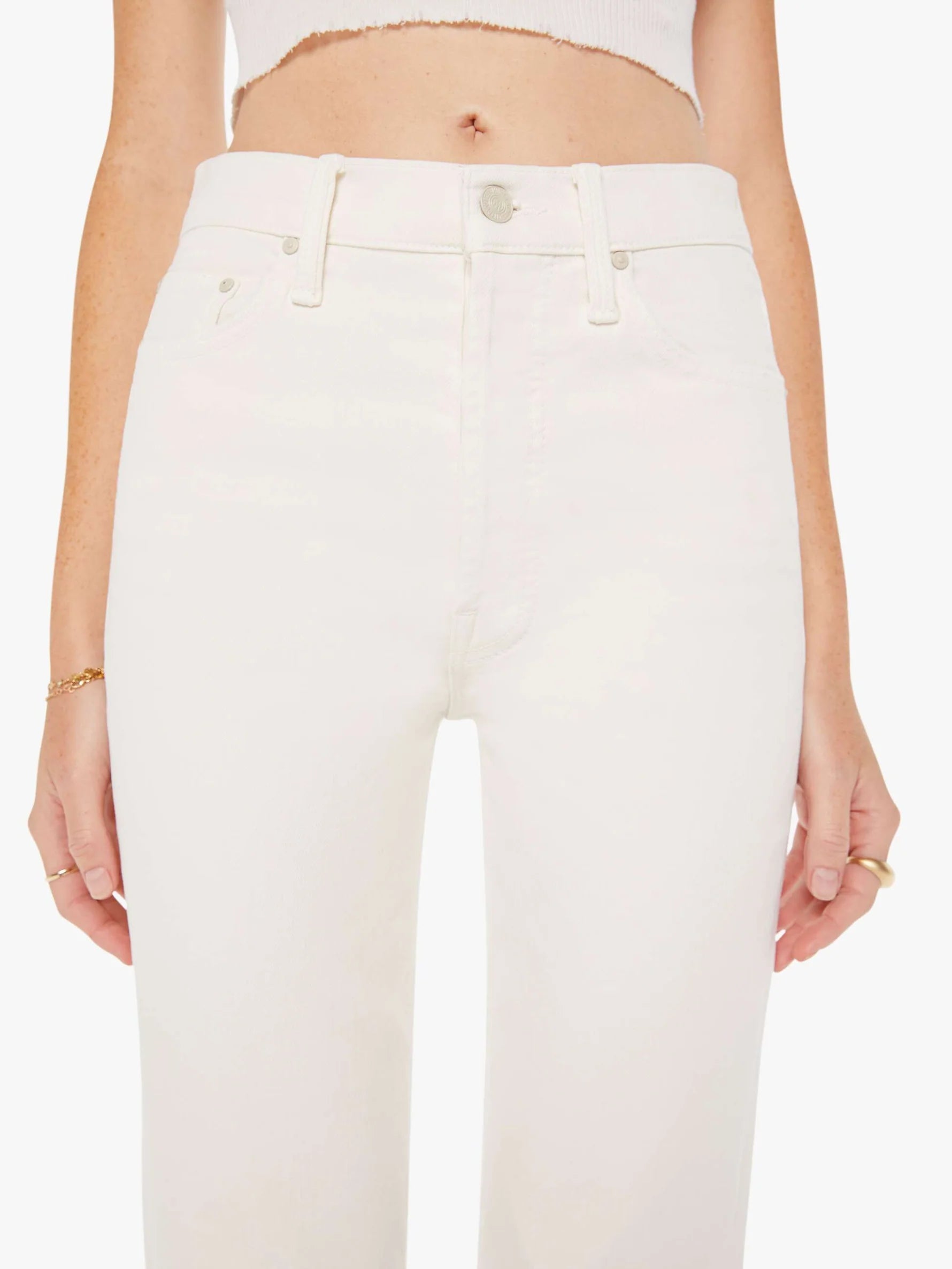 The Tripper Ankle Cream Puffs Denim - Cropped & Ankle Mother 