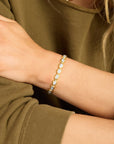 She's A Boss Tennis Bracelet Gold/White Bracelets Melinda Maria 