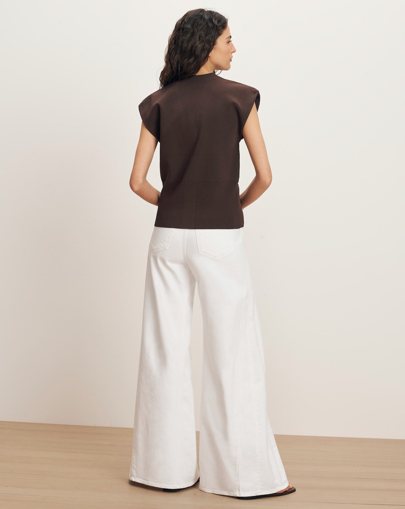 Isador Knit Vest Dark Mocha Sweater - Vest Veronica Beard 