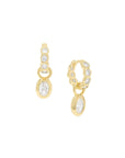 She's A Boss Huggies Gold/White Earrings Melinda Maria 