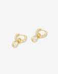 She's A Boss Huggies Gold/White Earrings Melinda Maria 