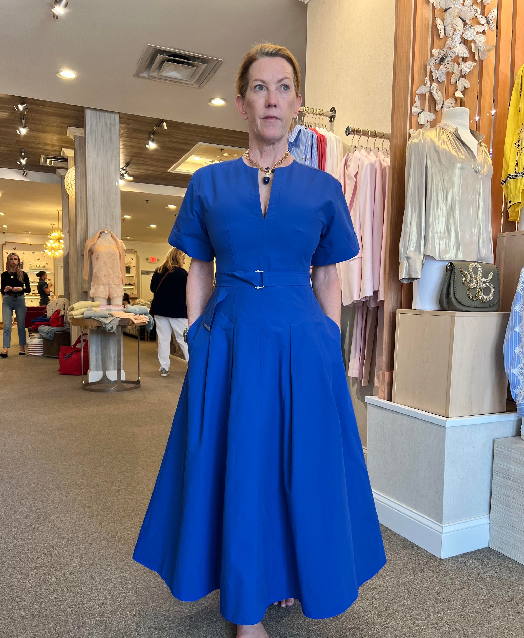 Corinne Cotton Midi Dress Blueberry Dresses - Midi Simkhai 
