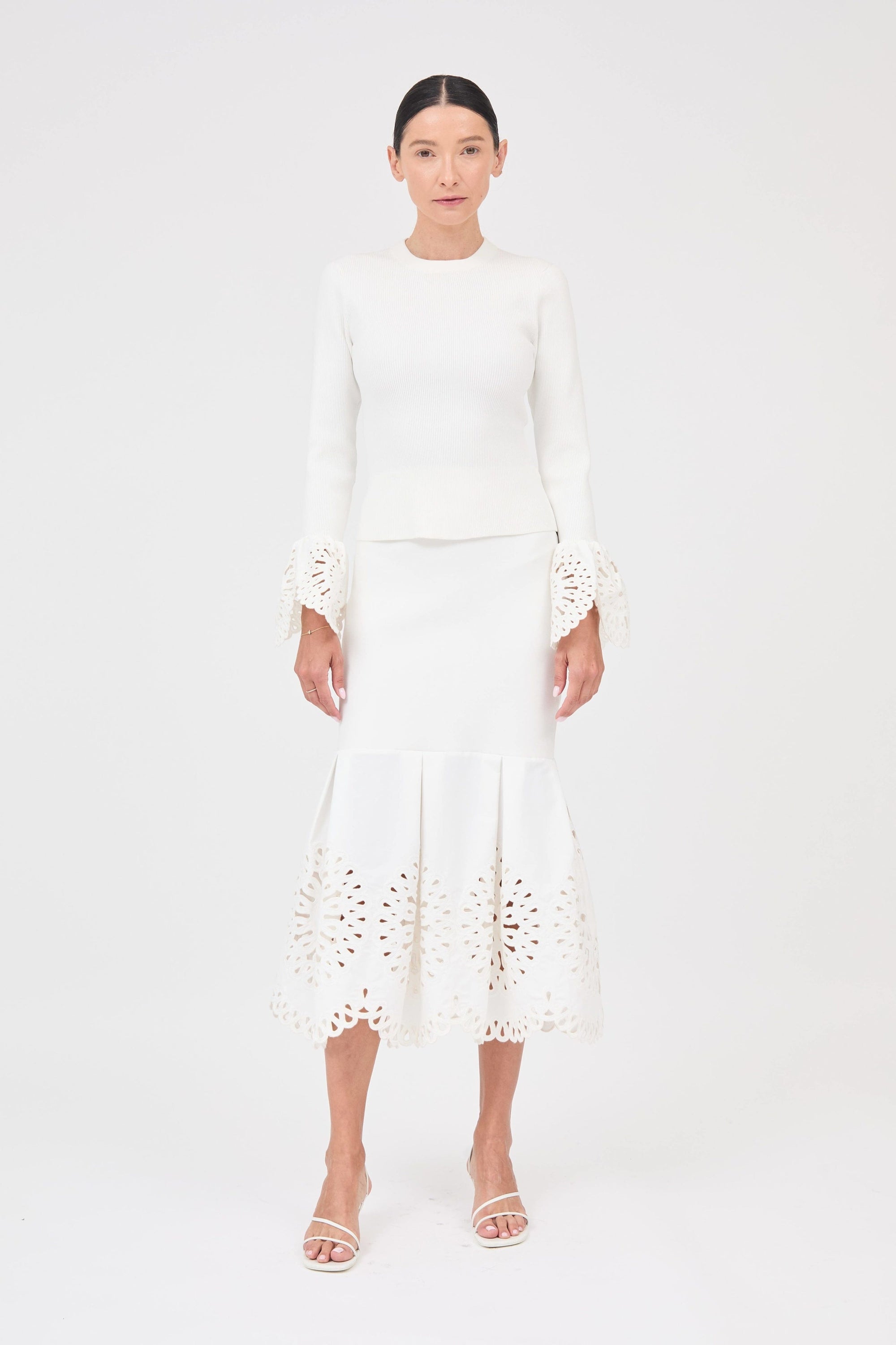 Elyse Long Sleeve Top White Tops - Blouses Simkhai 