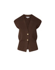 Isador Knit Vest Dark Mocha Sweater - Vest Veronica Beard 