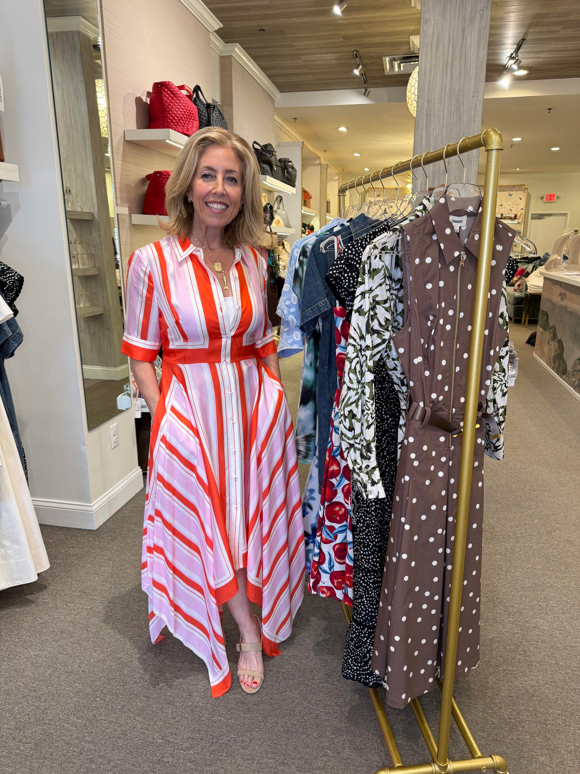 Abrielle Handkerchief Midi Dress Tulip Stripe Dresses - Midi Simkhai 