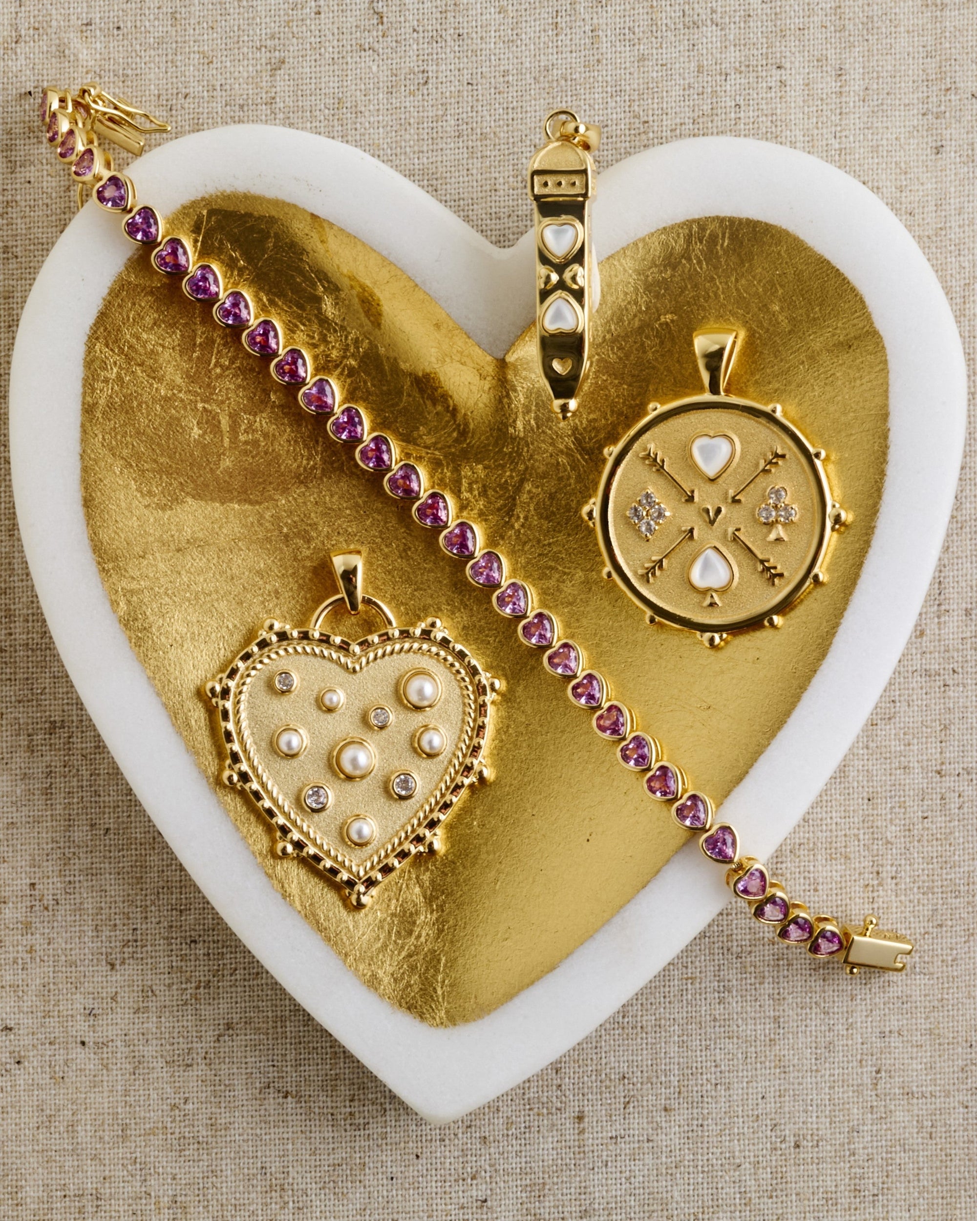 Love is Strong Heart Ray Pendant 16-18" Classic Rolo Necklaces Jane Win 