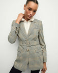 Ryanne Belted Dickey Jacket Ecru/Green Multi Jackets - Blazers Veronica Beard 