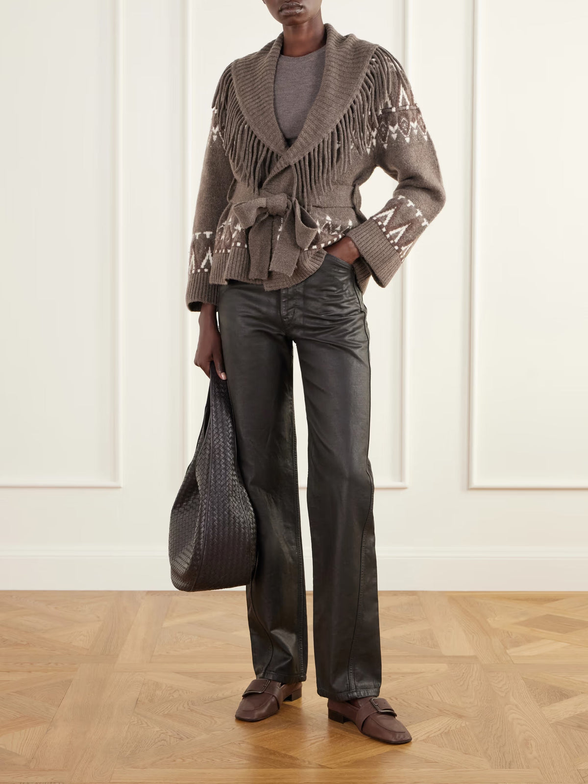 Anaise Fairisle Cardigan Birch Melange Multi Sweater - Cardigans Simkhai 