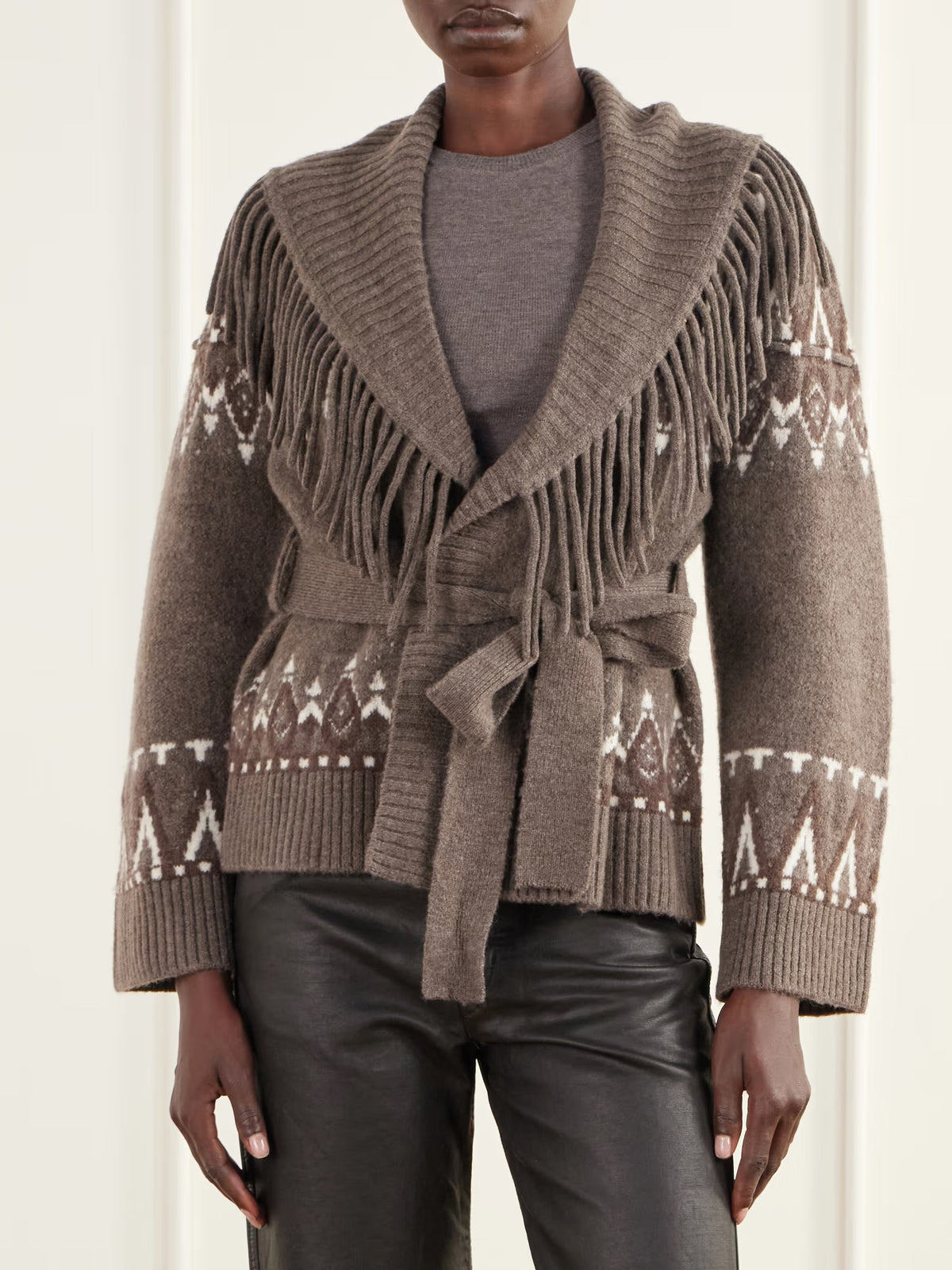 Anaise Fairisle Cardigan Birch Melange Multi Sweater - Cardigans Simkhai 