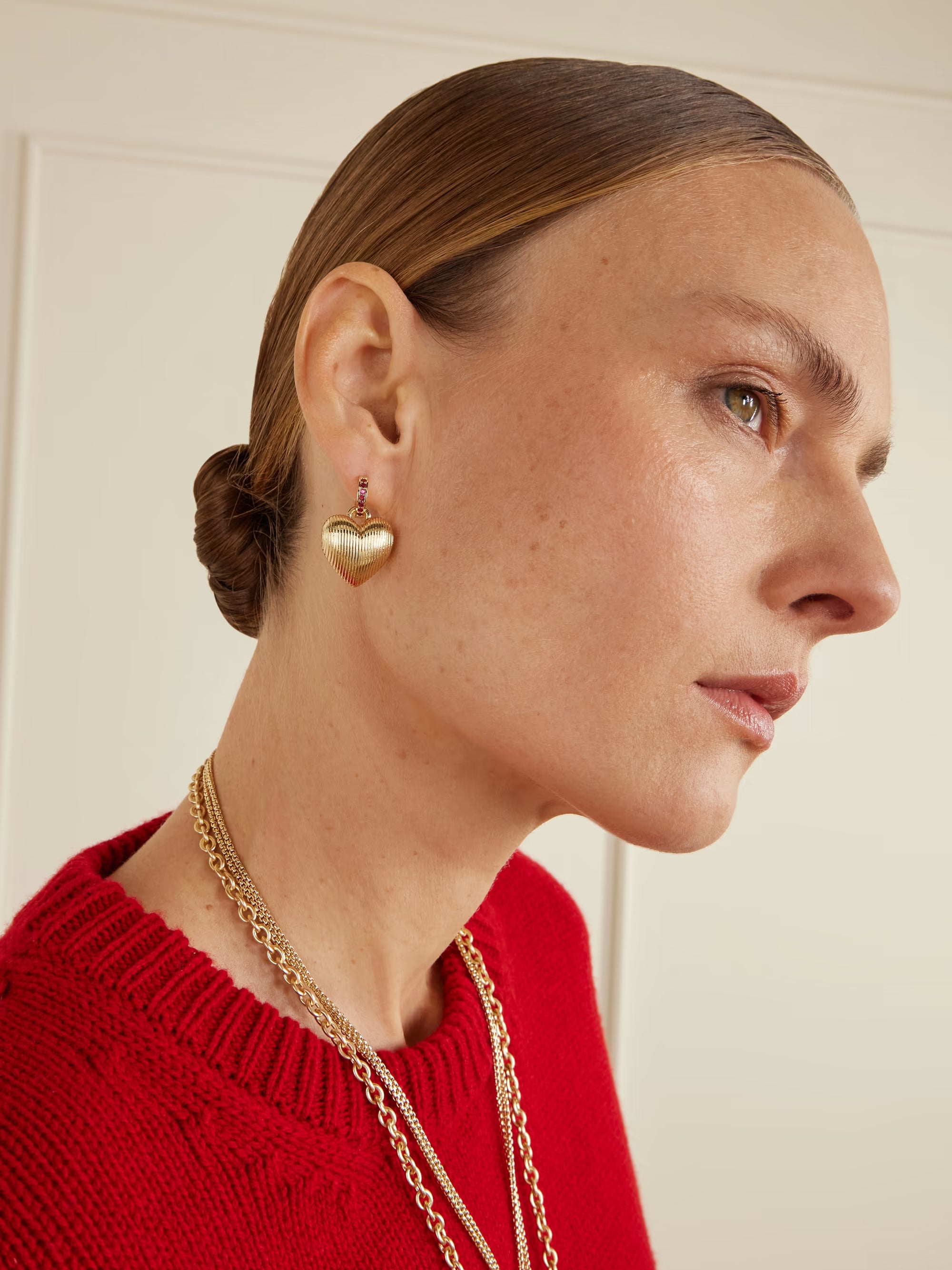 The Textured Heart Earrings Earrings Roxanne Assoulin 