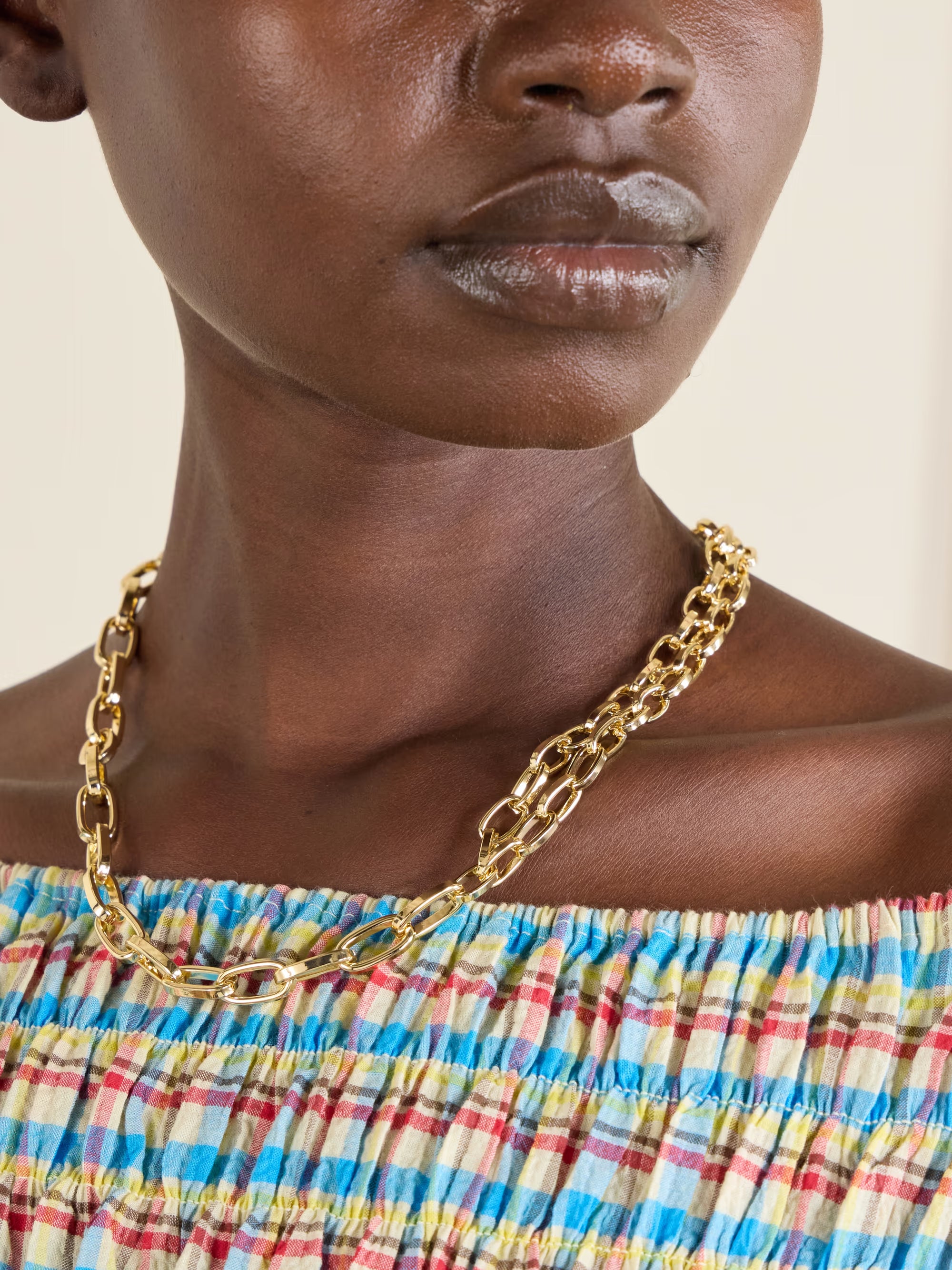 The Paperclip Double Chain Necklace Necklaces Roxanne Assoulin 
