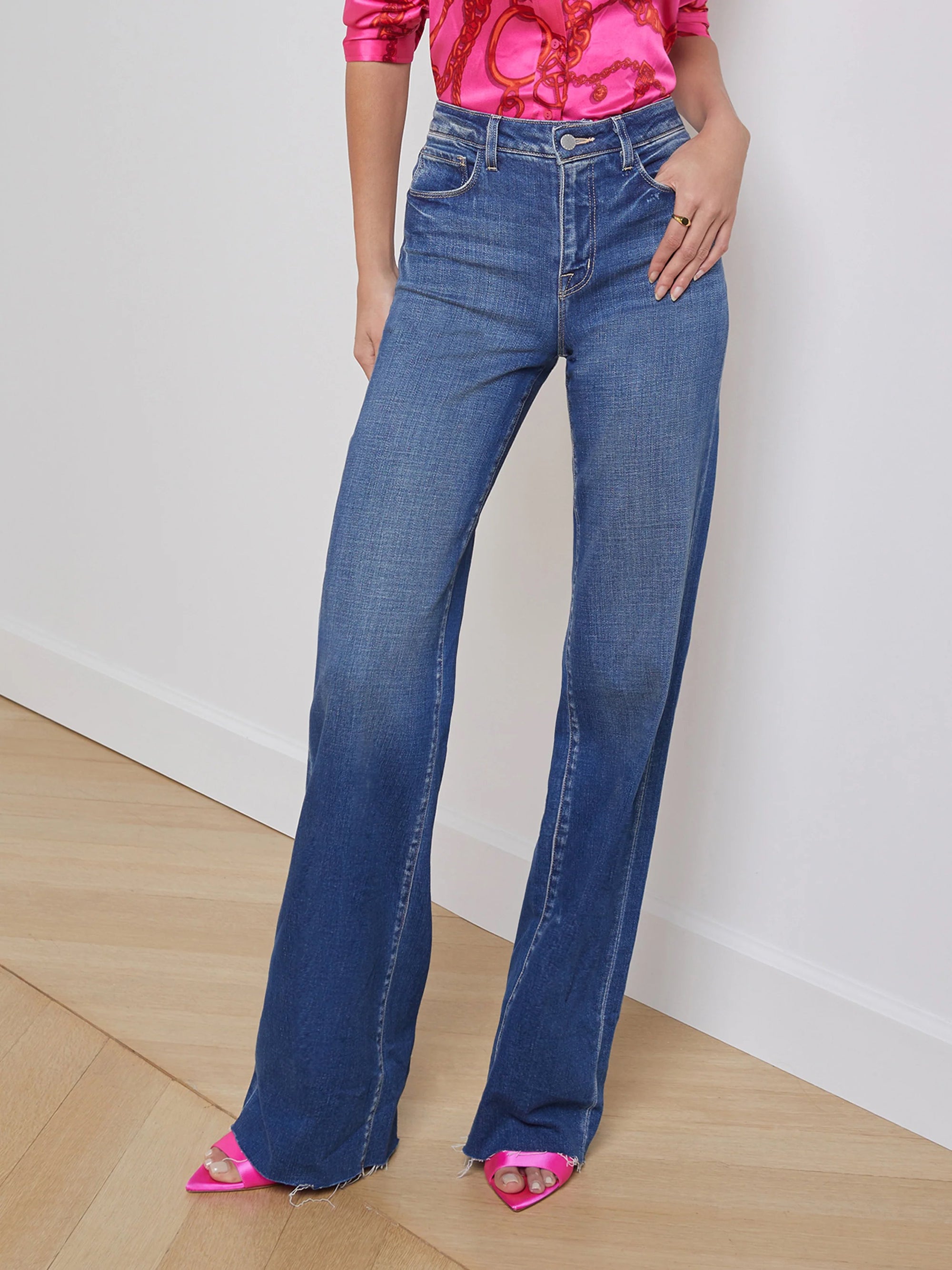 Scottie Wide Leg Hasting Denim - Flare & Wide Leg L'Agence 