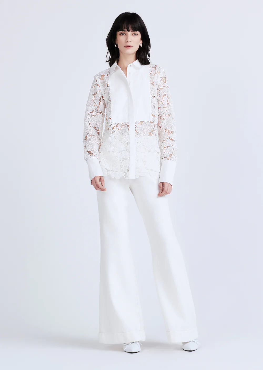 Megan Button Down Blouse White Top - Button Down Derek Lam 