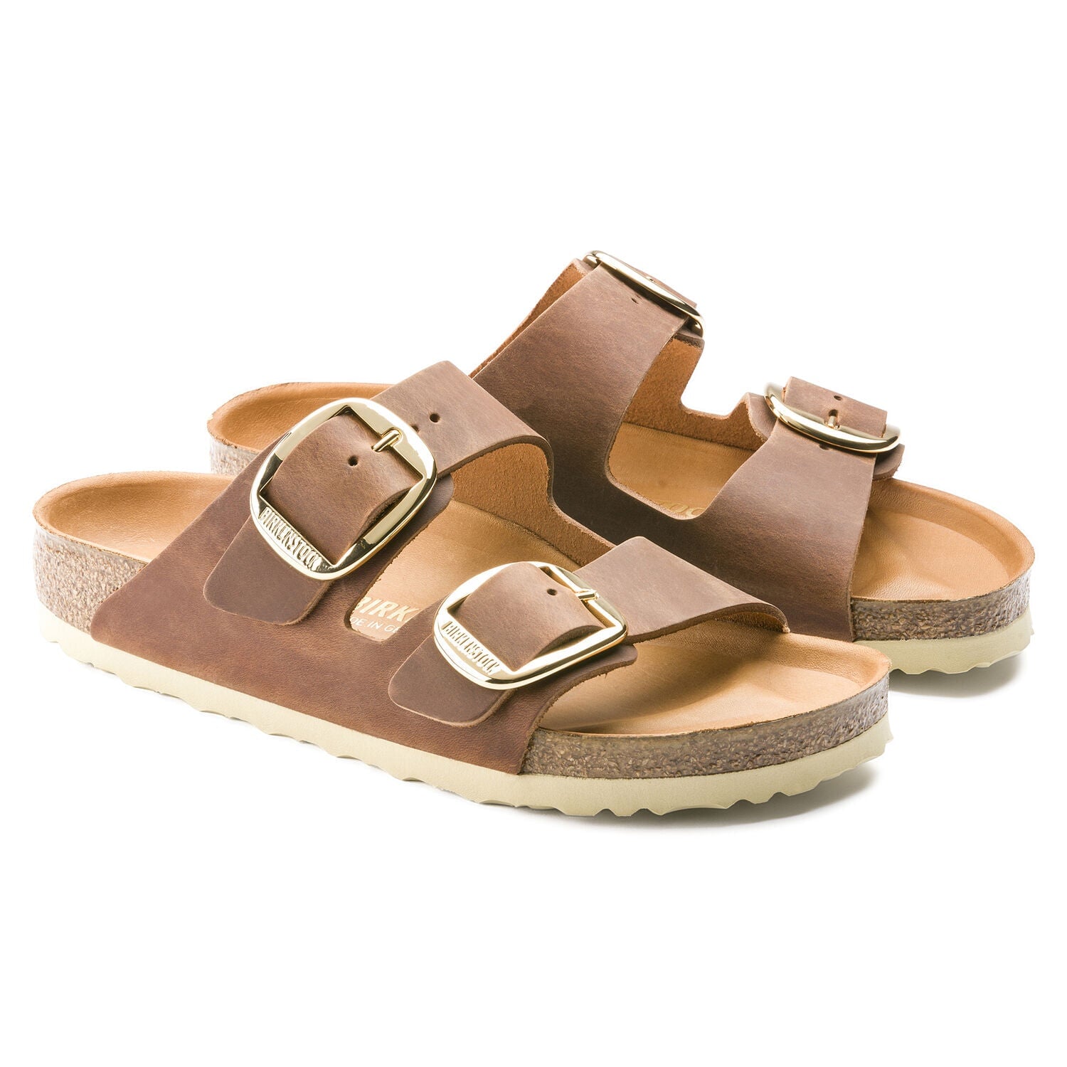 Arizona Big Buckle Cognac Shoes - Sandals - Flat Sandals Birkenstock 