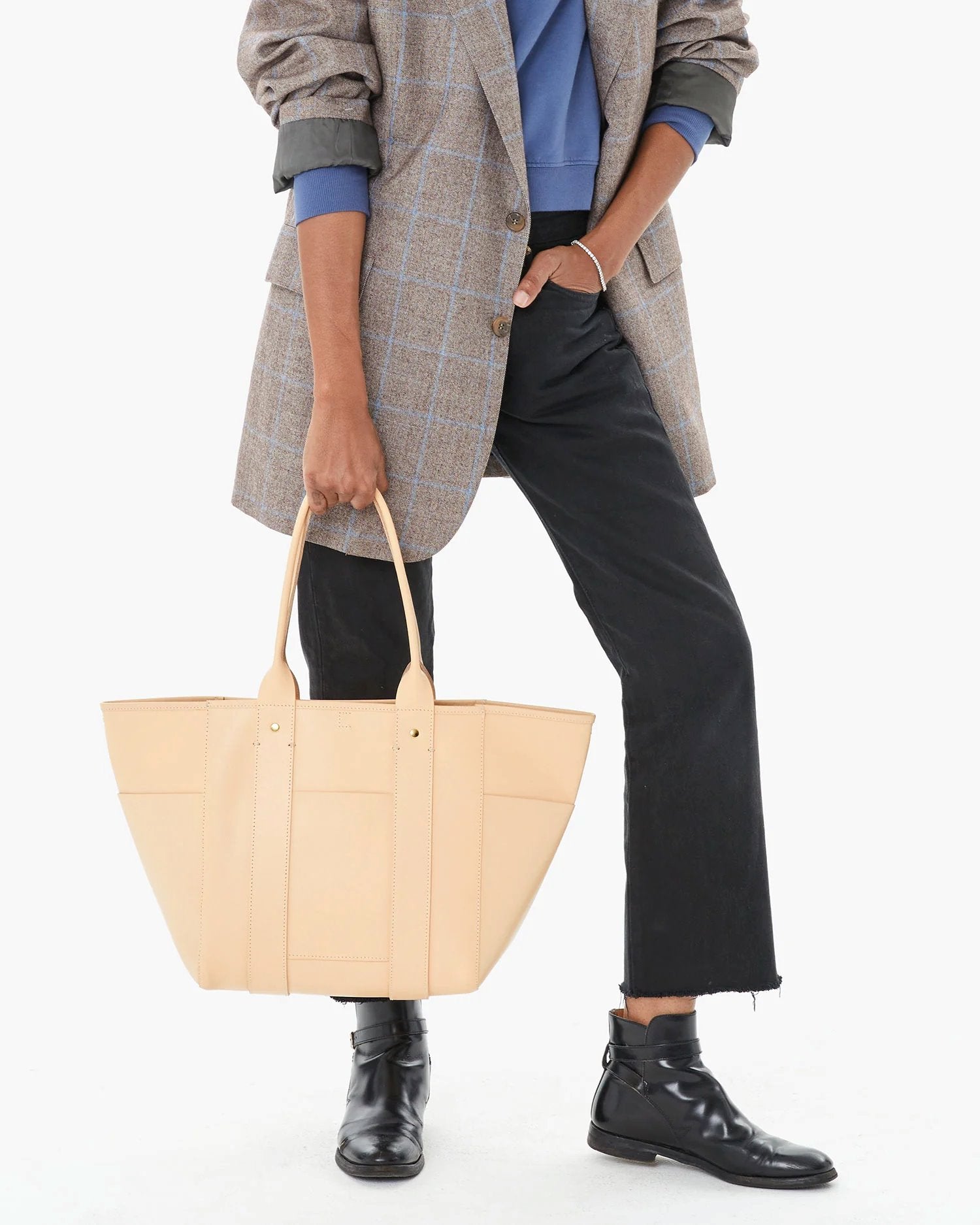 Slim Le Box Tote Undyed Veg Handbags - Tote & Satchel Clare V. 