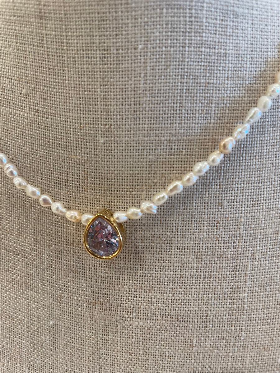 Rosario Necklace Gold Pearl