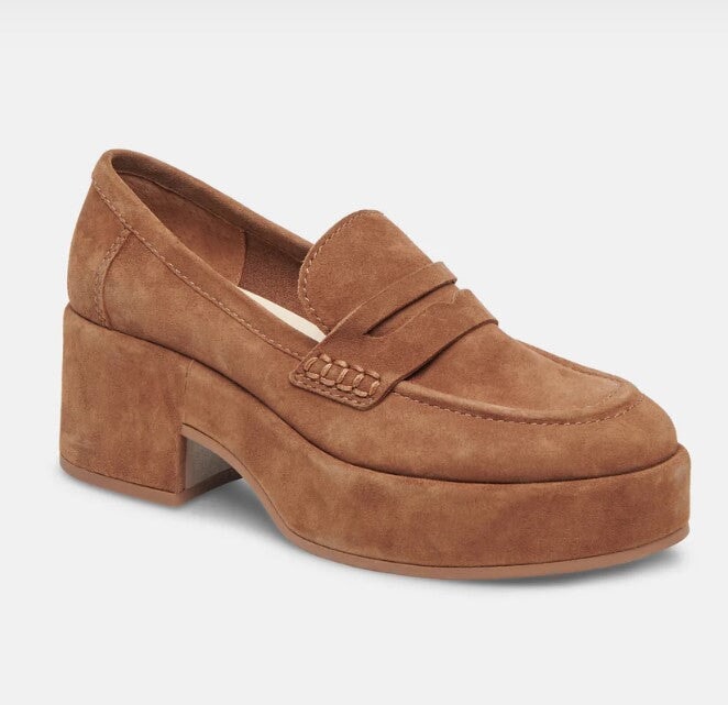 Yanni Suede Chestnut Shoes - Flats - Loafer Dolce Vita 