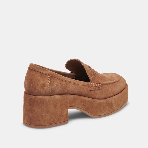 Yanni Suede Chestnut Shoes - Flats - Loafer Dolce Vita 