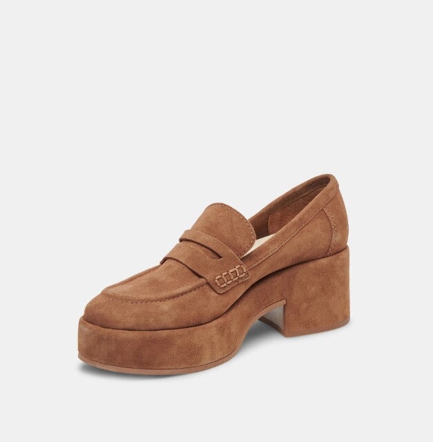 Yanni Suede Chestnut Shoes - Flats - Loafer Dolce Vita 