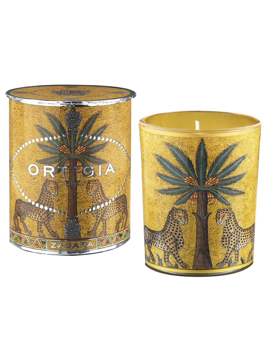 Small Zagara Decorated Candle Candles & Diffusers - Candles Ortigia 