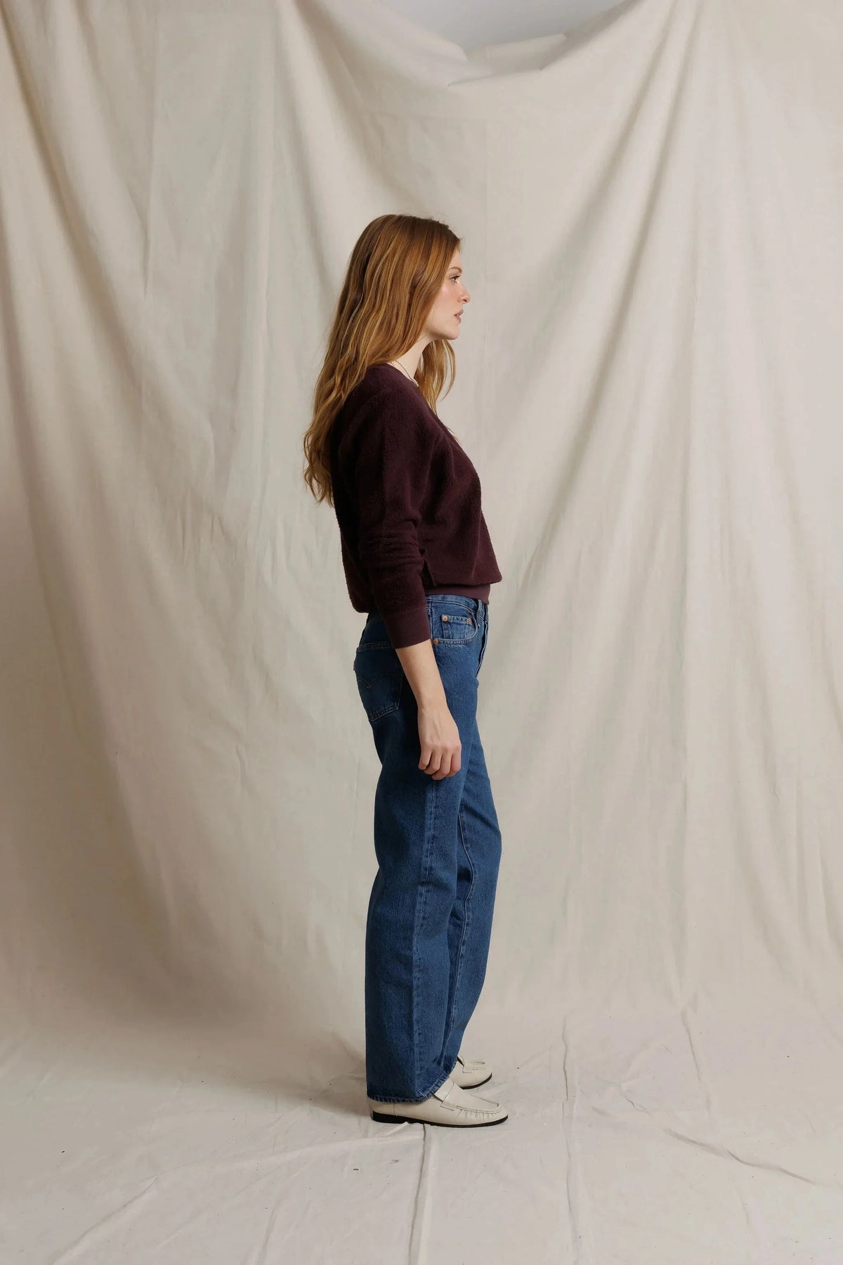 Ziggy Reverse Fleece Crew Neck Sweatshirt Cherry Lacquer
