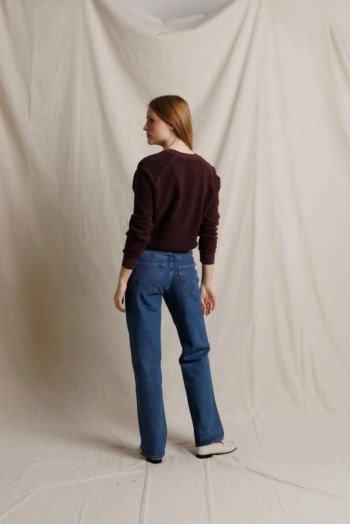 Ziggy Reverse Fleece Crew Neck Sweatshirt Cherry Lacquer