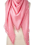 Pom Pom Triangle Wrap Pink Mist Accessories - Scarves Alpine Cashmere 