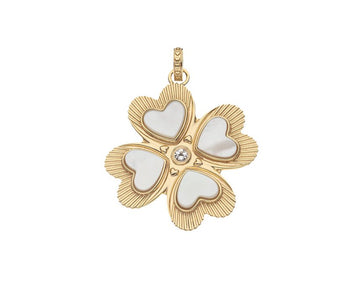 Lucky In Love Mother Of Pearl Clover Pendant Jewelry - Necklaces Jane Win 